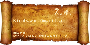 Kirnbauer Amarilla névjegykártya